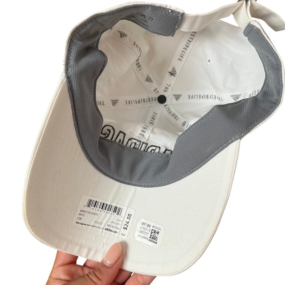 Adidas Hats and Visors Women\'s White Black Logo Adjustable Golf‎ Tennis main image 4